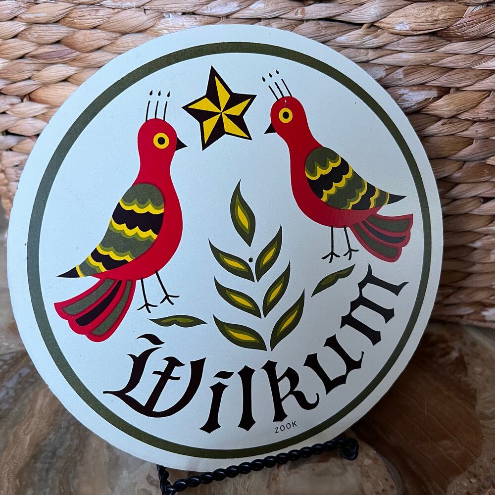 Pennsylvania Dutch Hex Wall Placard: Wilkum